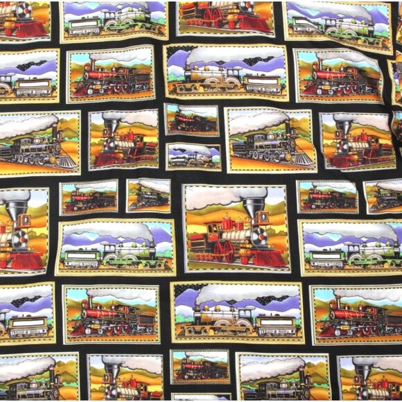 Trains Poscard Picture Ticket to Ride Locomotive Print Button Mens Shirt XL /813 - Picture 3 of 4